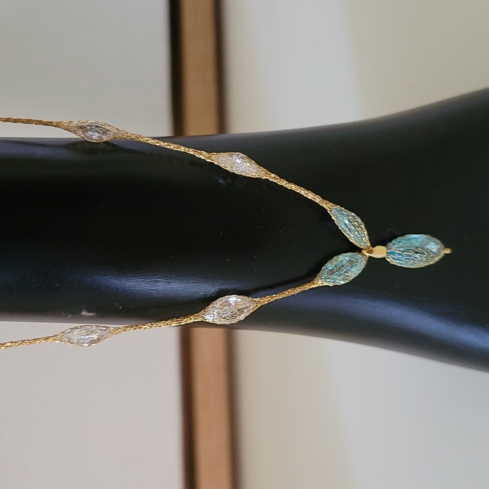 14K Gold Swarovski Crystal Necklace